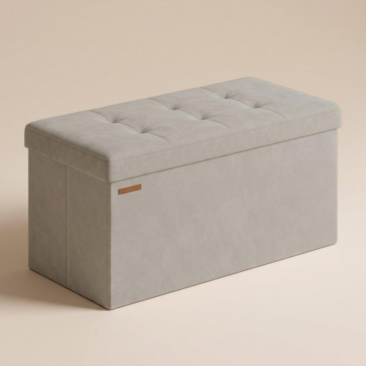 NEST | Banc coffre velours capitonné | Nomaï – ivoire