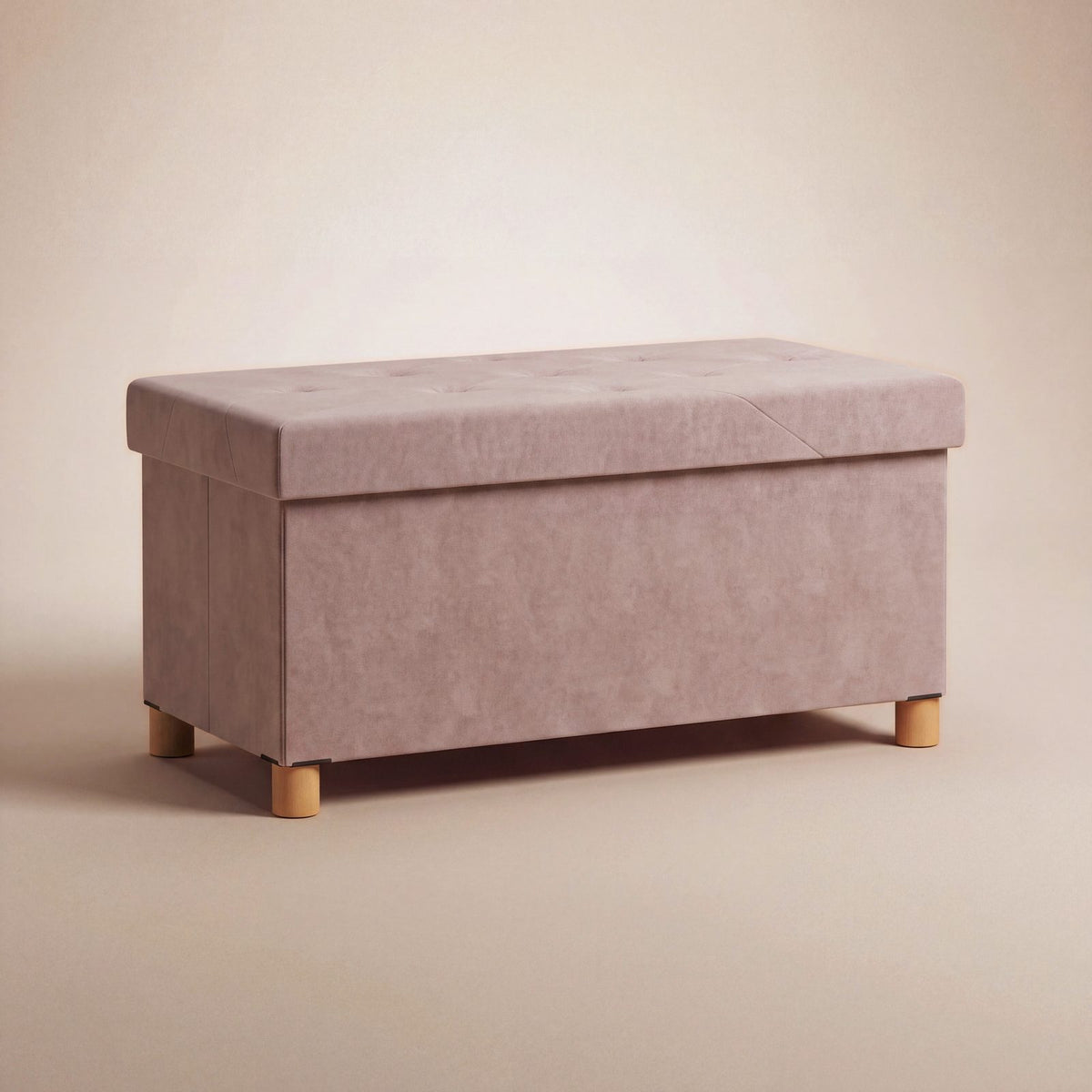 NEST | Banc coffre velours pliable | Nomaï – rose