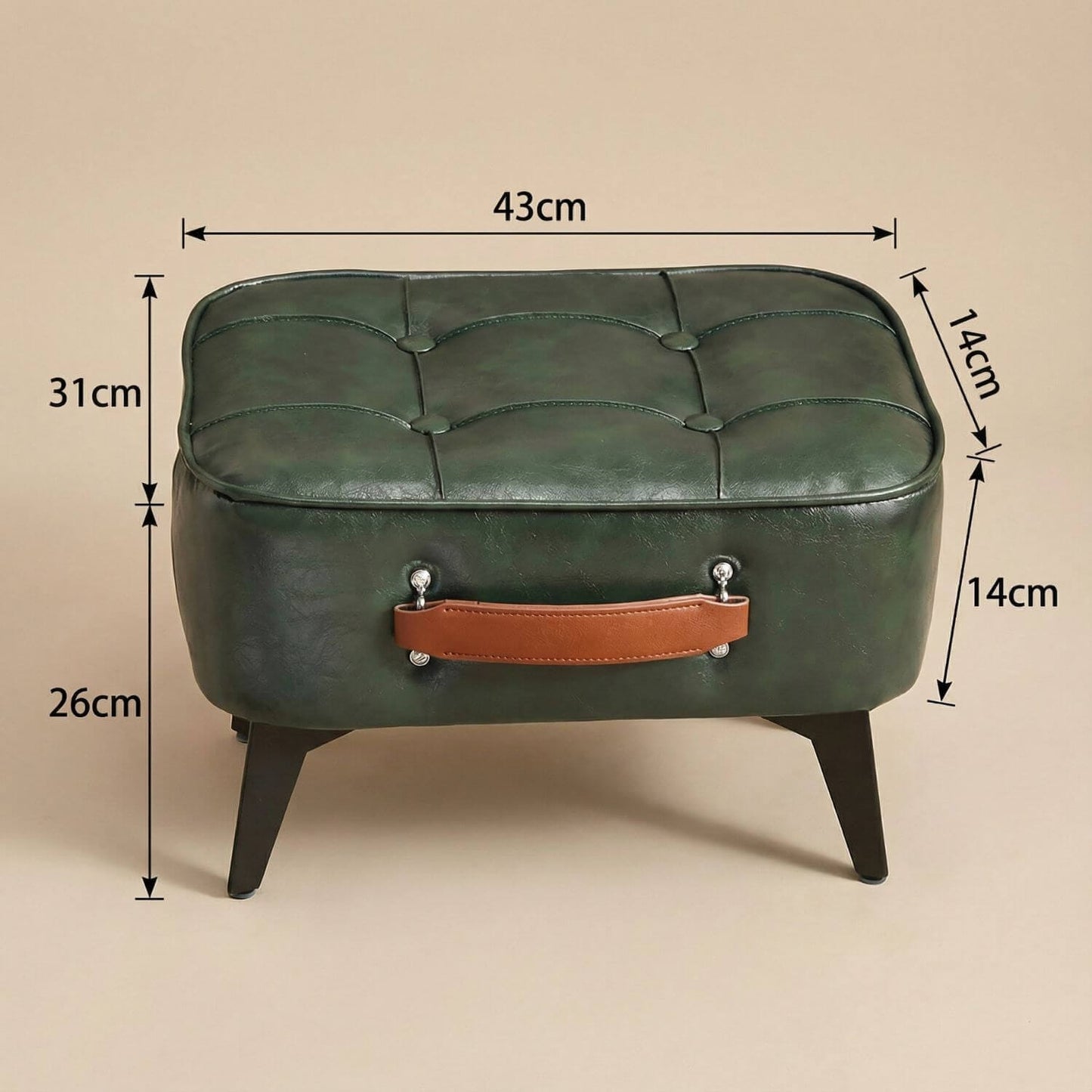 Pouf design cuir marron | Nomaï