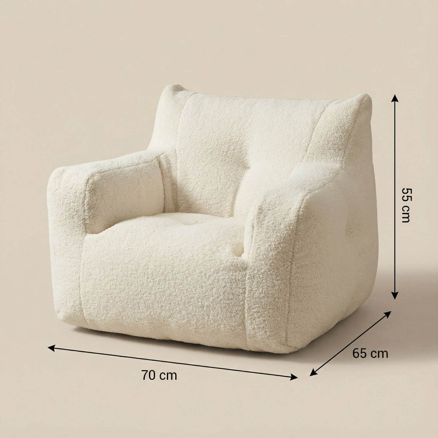 Pouf fauteuil enfant bouclette | Nomaï Blanc
