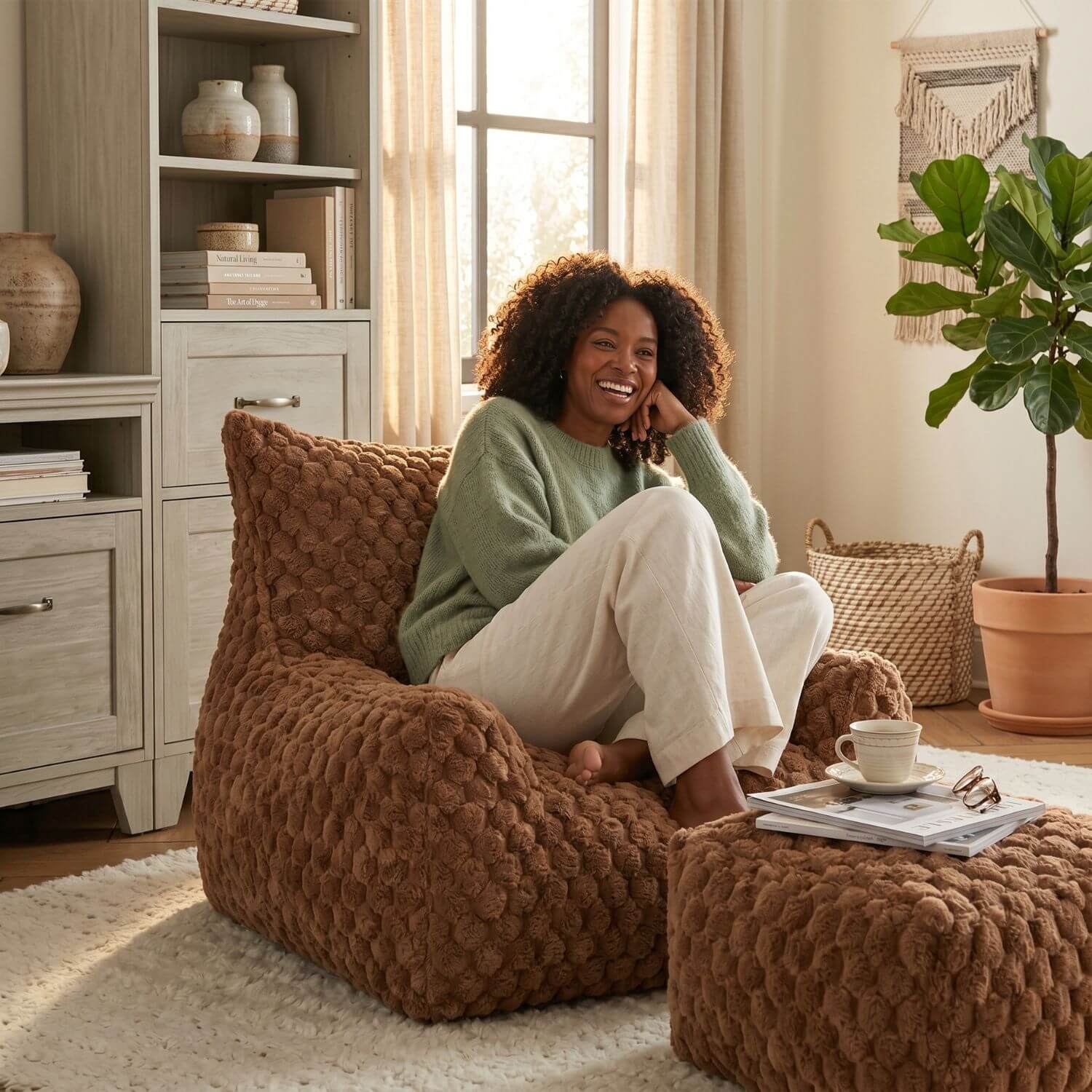 AURA | Pouf faux fur moelleux | Nomaï – image 2