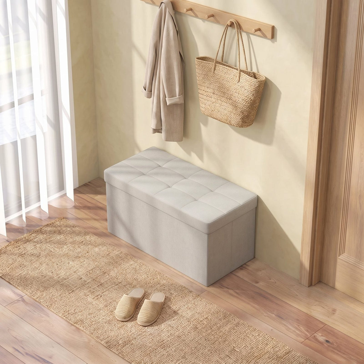 NEST | Banc coffre effet lin | Nomaï – mise en situation 1