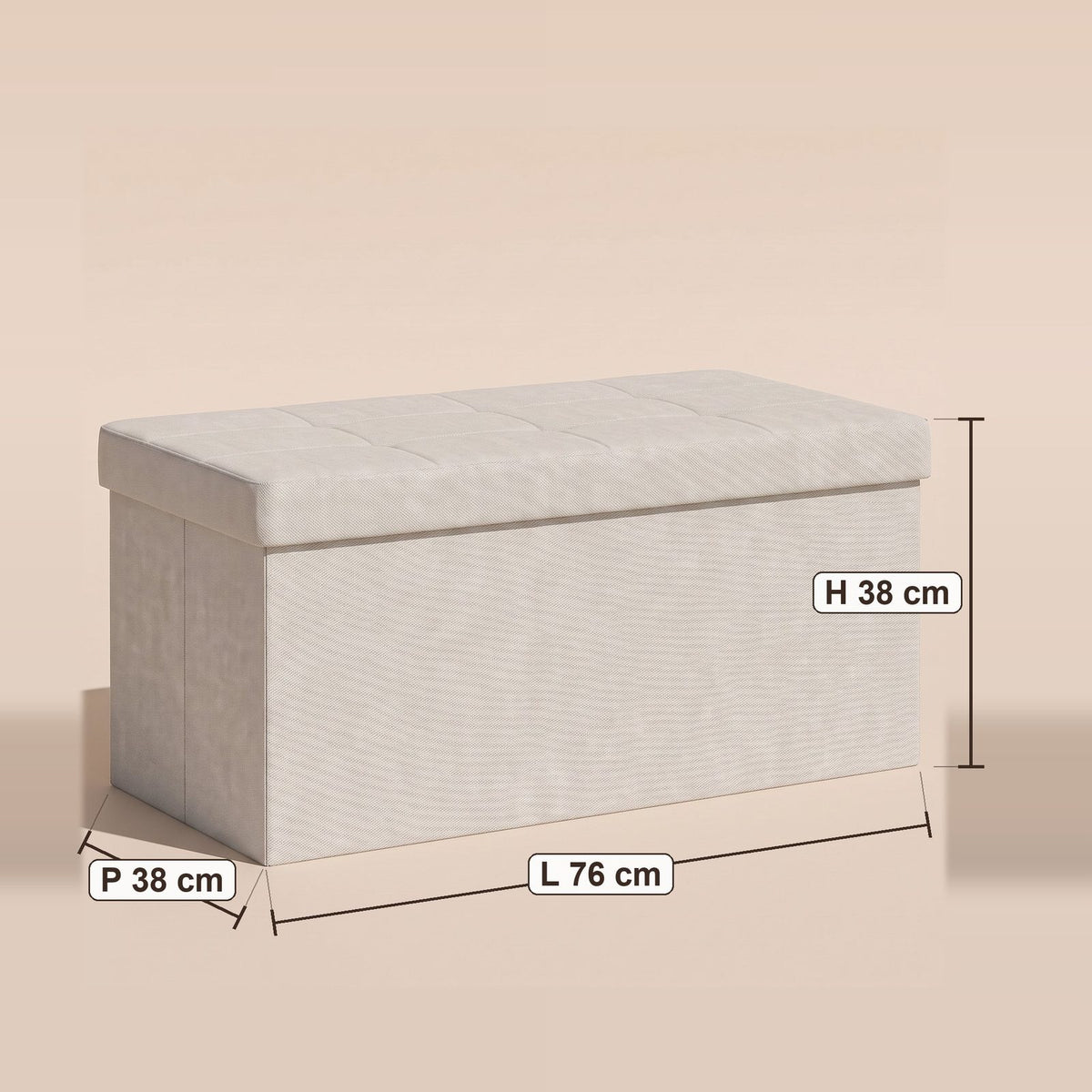 NEST | Banc coffre effet lin | Nomaï – dimensions