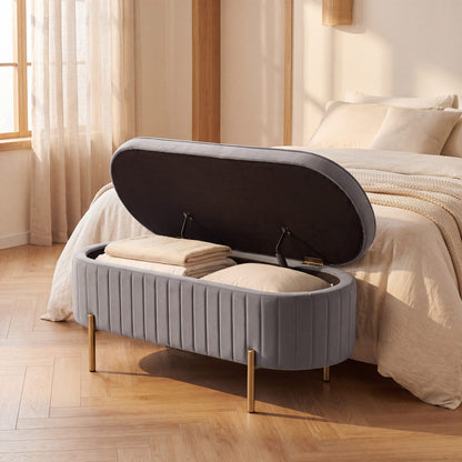 NEST | Banc coffre ovale velours | Nomaï – mise en situation 2