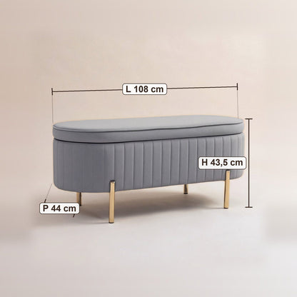 NEST | Banc coffre ovale velours | Nomaï – dimensions