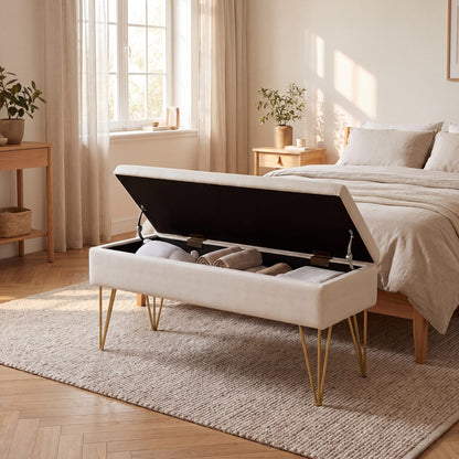 NEST | Banc coffre pieds dorés | Nomaï – mise en situation 2