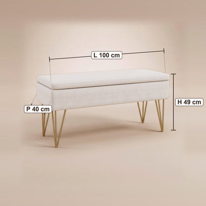 NEST | Banc coffre pieds dorés | Nomaï – dimensions