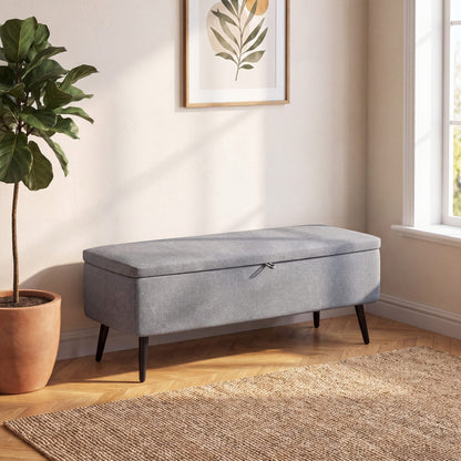 NEST | Banc coffre tissu gris | Nomaï – mise en situation 1