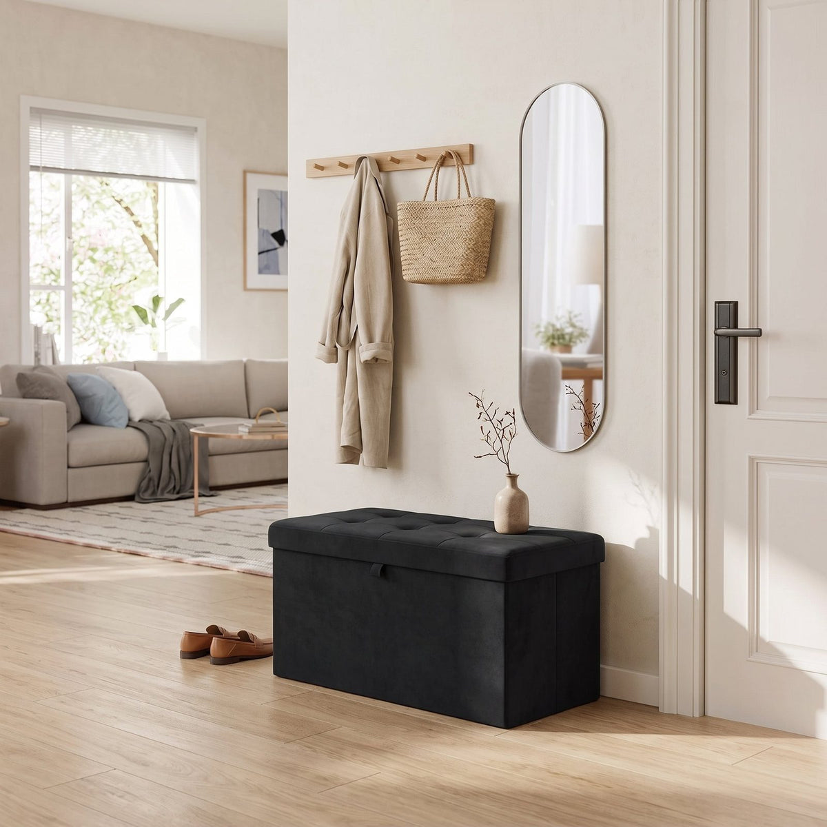 NEST | Banc coffre velours capitonné | Nomaï – mise en situation 1
