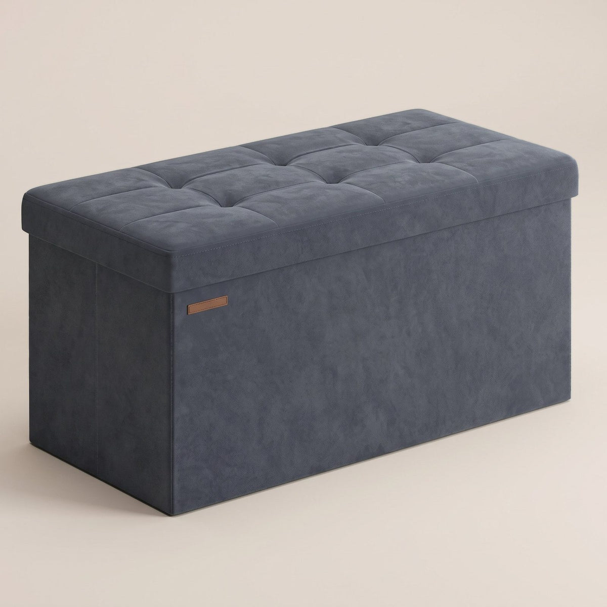 NEST | Banc coffre velours capitonné | Nomaï – gris foncé