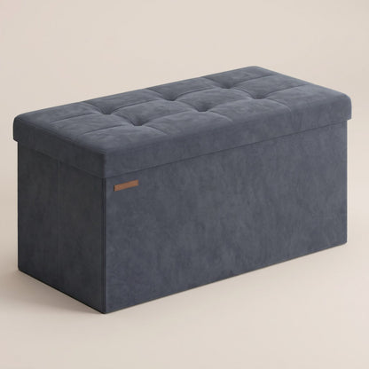 NEST | Banc coffre velours capitonné | Nomaï – gris foncé