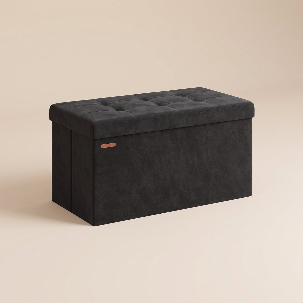 NEST | Banc coffre velours capitonné | Nomaï – noir