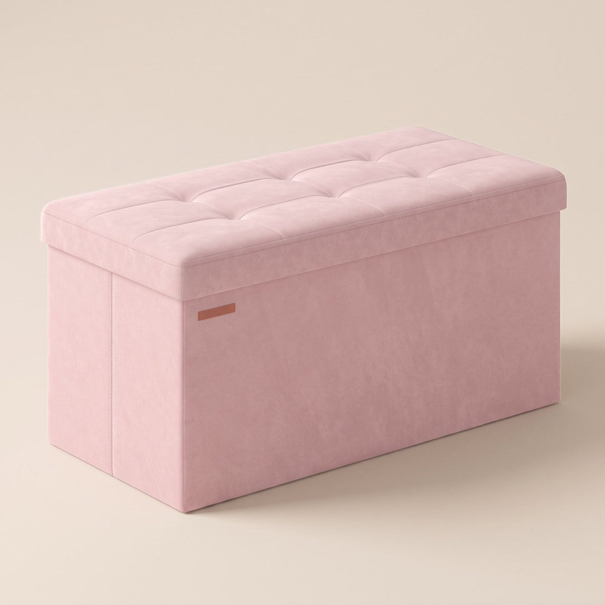NEST | Banc coffre velours capitonné | Nomaï – rose