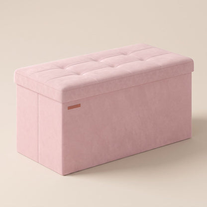 NEST | Banc coffre velours capitonné | Nomaï – rose