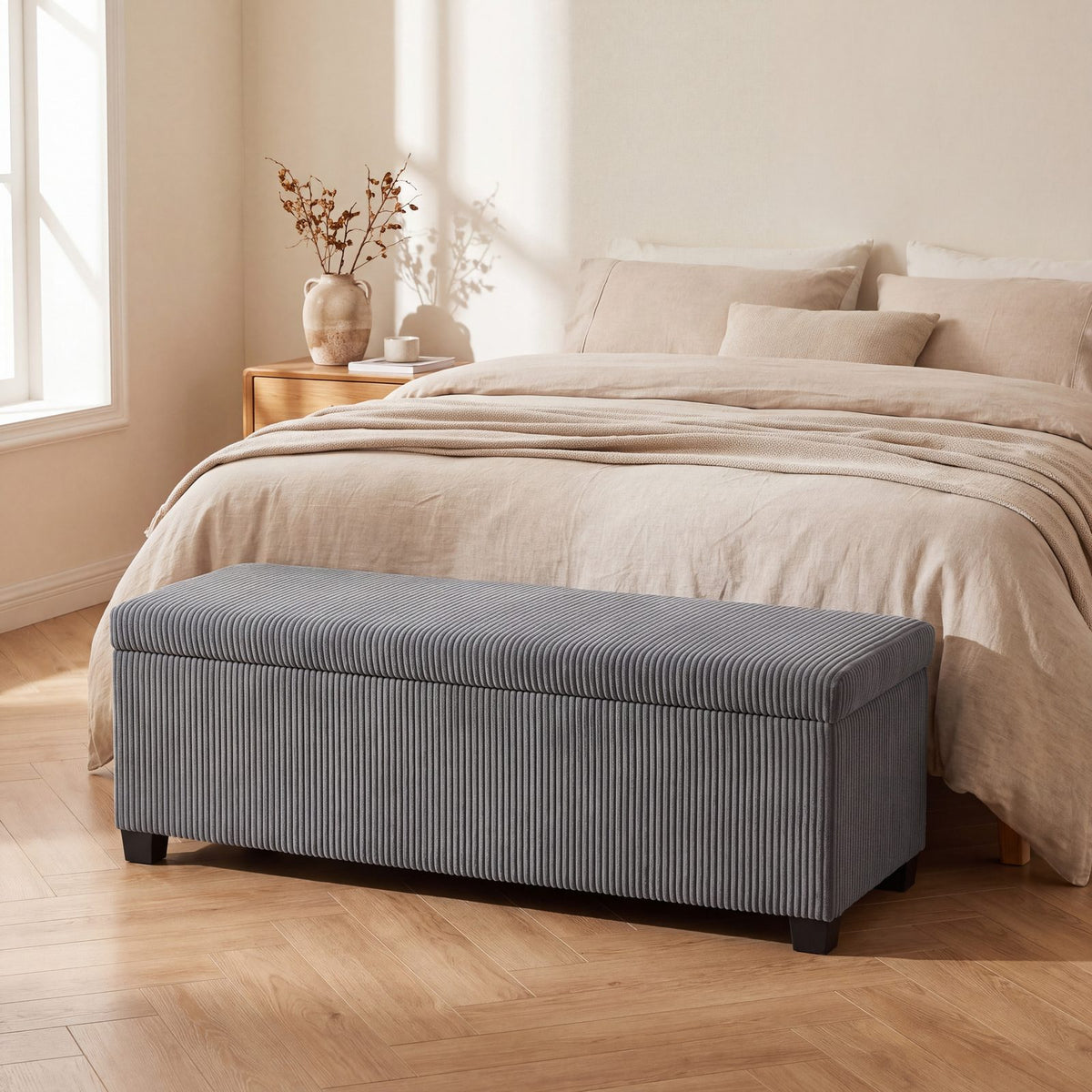 NEST | Banc coffre velours côtelé | Nomaï – mise en situation 1