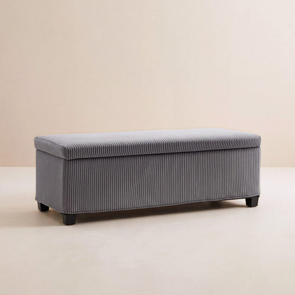 NEST | Banc coffre velours côtelé | Nomaï – gris