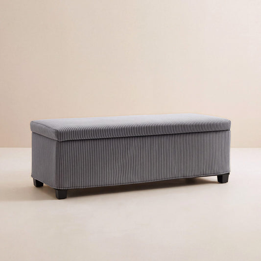 NEST | Banc coffre velours côtelé | Nomaï – gris