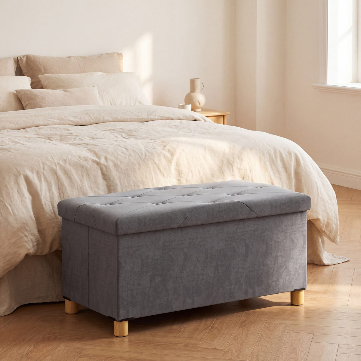 NEST | Banc coffre velours pliable | Nomaï – mise en situation 2
