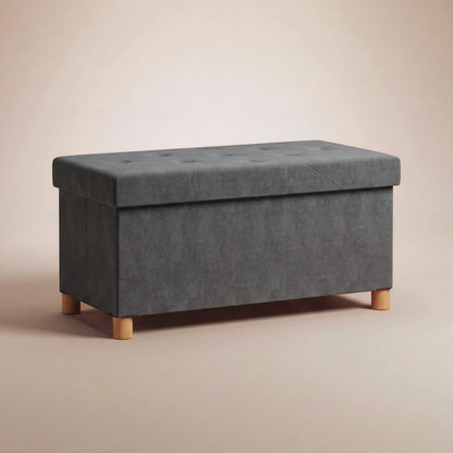 NEST | Banc coffre velours pliable | Nomaï – gris foncé