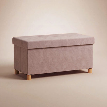 NEST | Banc coffre velours pliable | Nomaï – rose