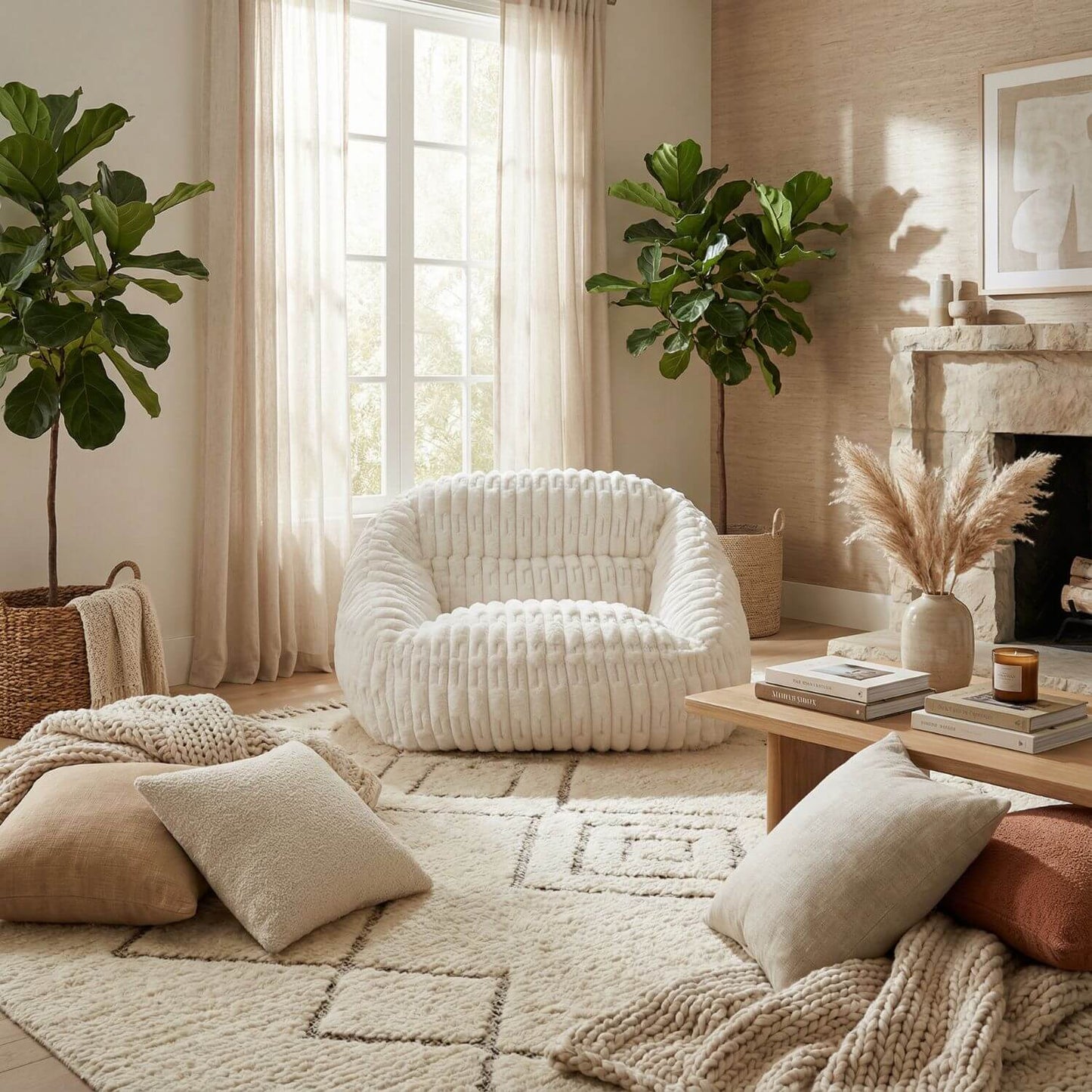Canapé pouf intérieur | Nomaï white