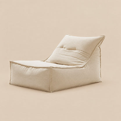 AURA | Chauffeuse pouf beige et repose-pied | Nomaï – Beige