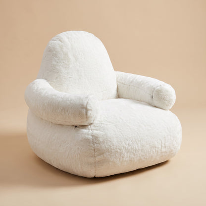 CLOUD | Pouf fauteuil fausse fourrure blanche | Nomaï