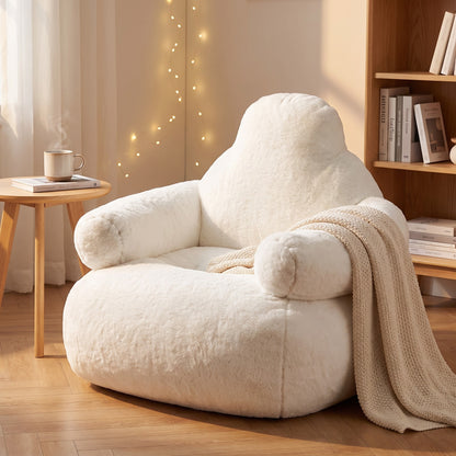 CLOUD | Pouf fauteuil fausse fourrure blanche | Nomaï – image 3