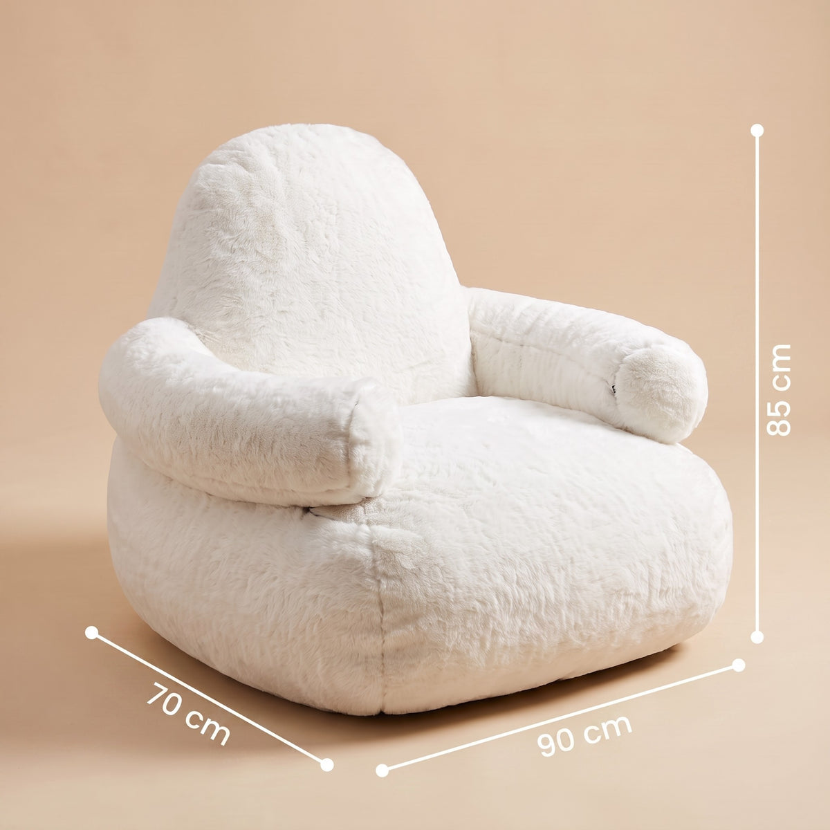 CLOUD | Pouf fauteuil fausse fourrure blanche | Nomaï – image 5