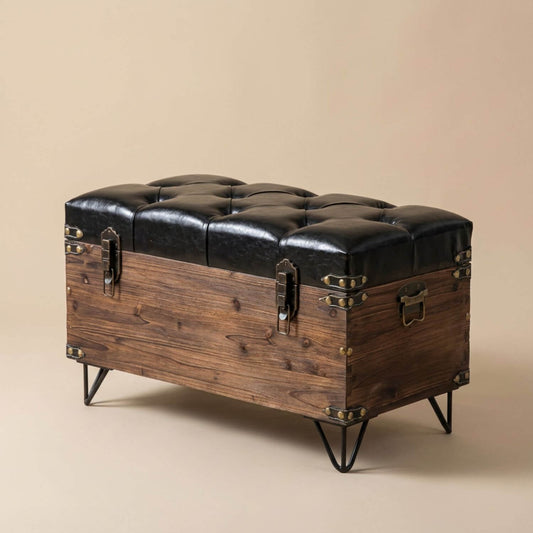 Coffre pouf élégant | Nomaï 80x40x48cm
