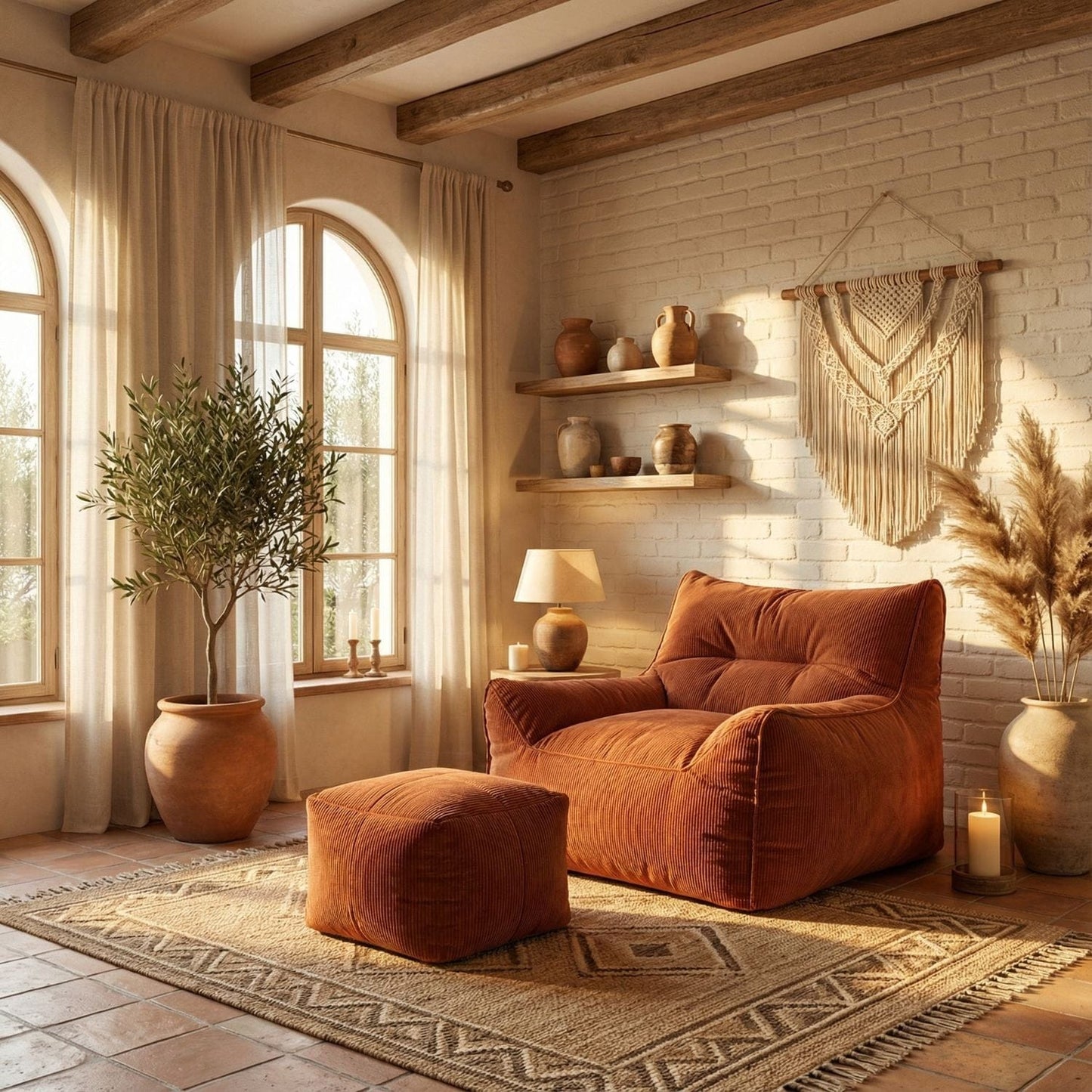 Fauteuil avec pouf intégré | Nomaï