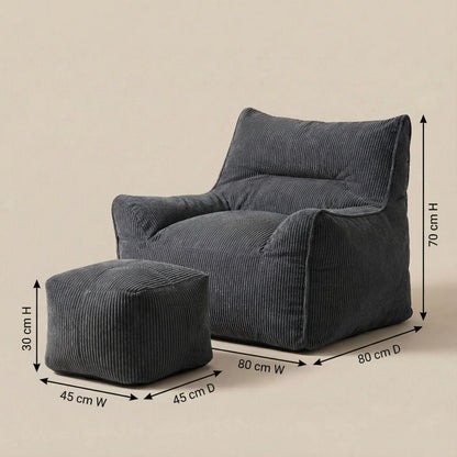 Fauteuil avec pouf intégré | Nomaï