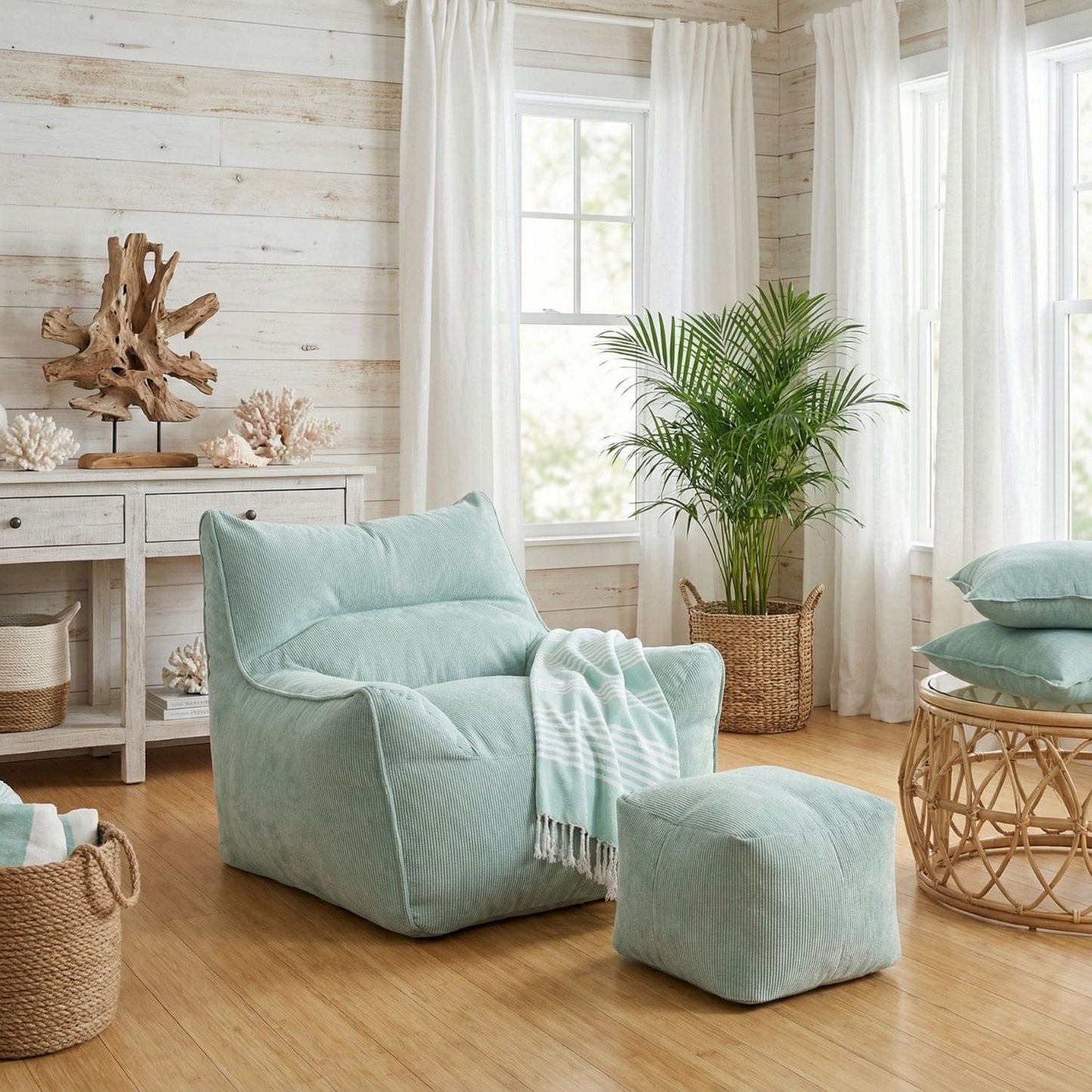Fauteuil avec pouf intégré | Nomaï