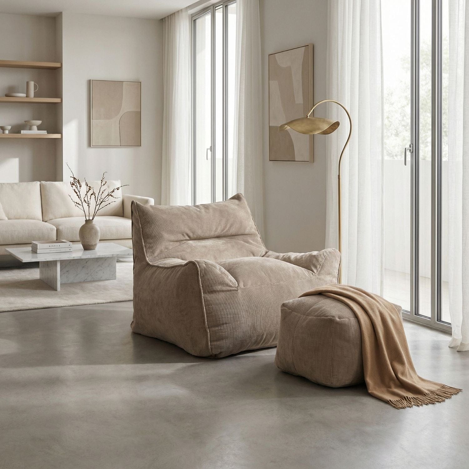 Fauteuil avec pouf intégré | Nomaï