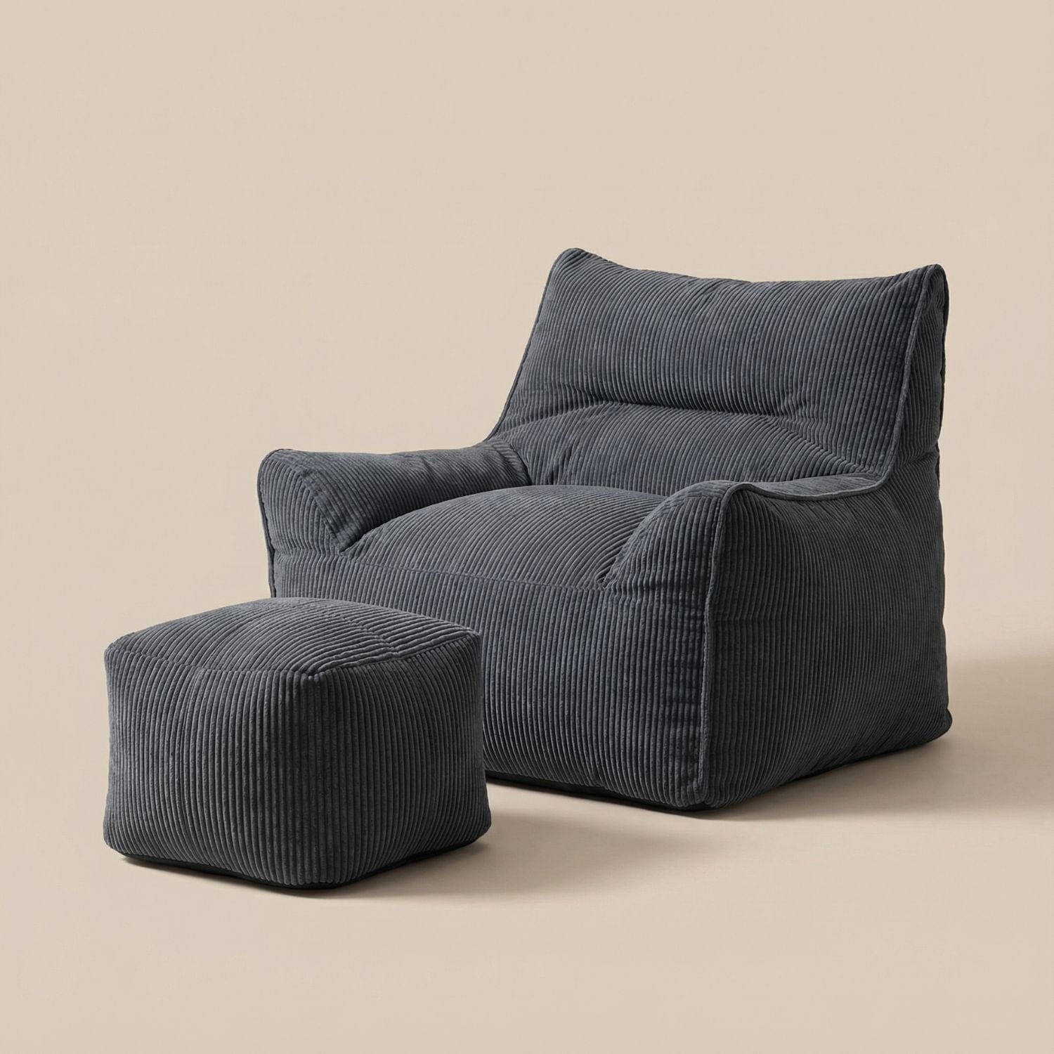 Fauteuil avec pouf intégré | Nomaï Gris