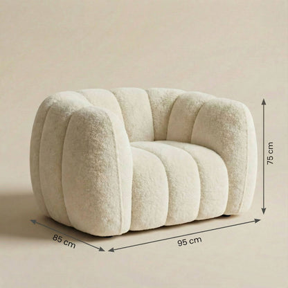 Fauteuil pouf bouclette | Nomaï Beige