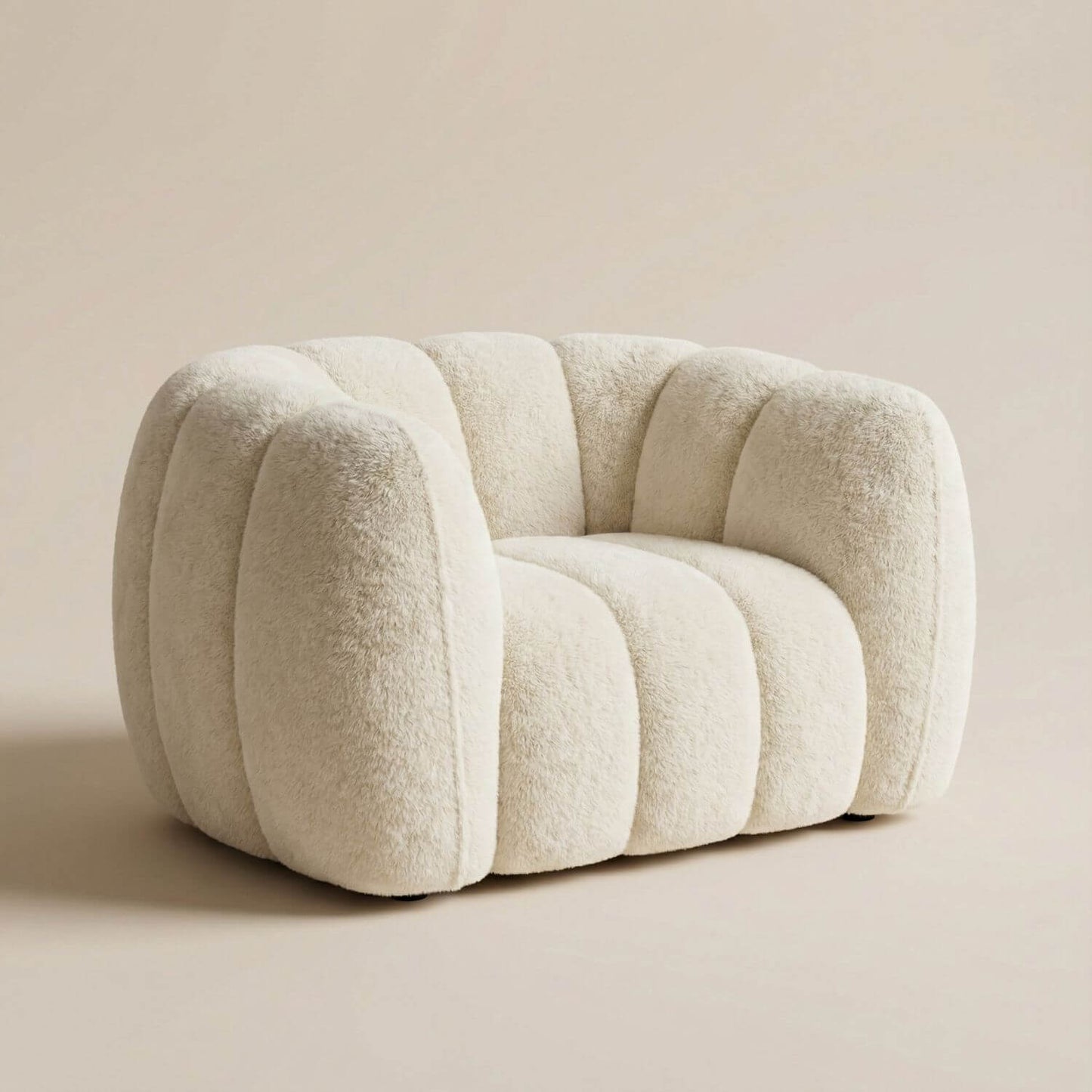 Fauteuil pouf bouclette | Nomaï Beige
