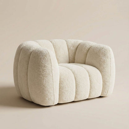 Fauteuil pouf bouclette | Nomaï Beige