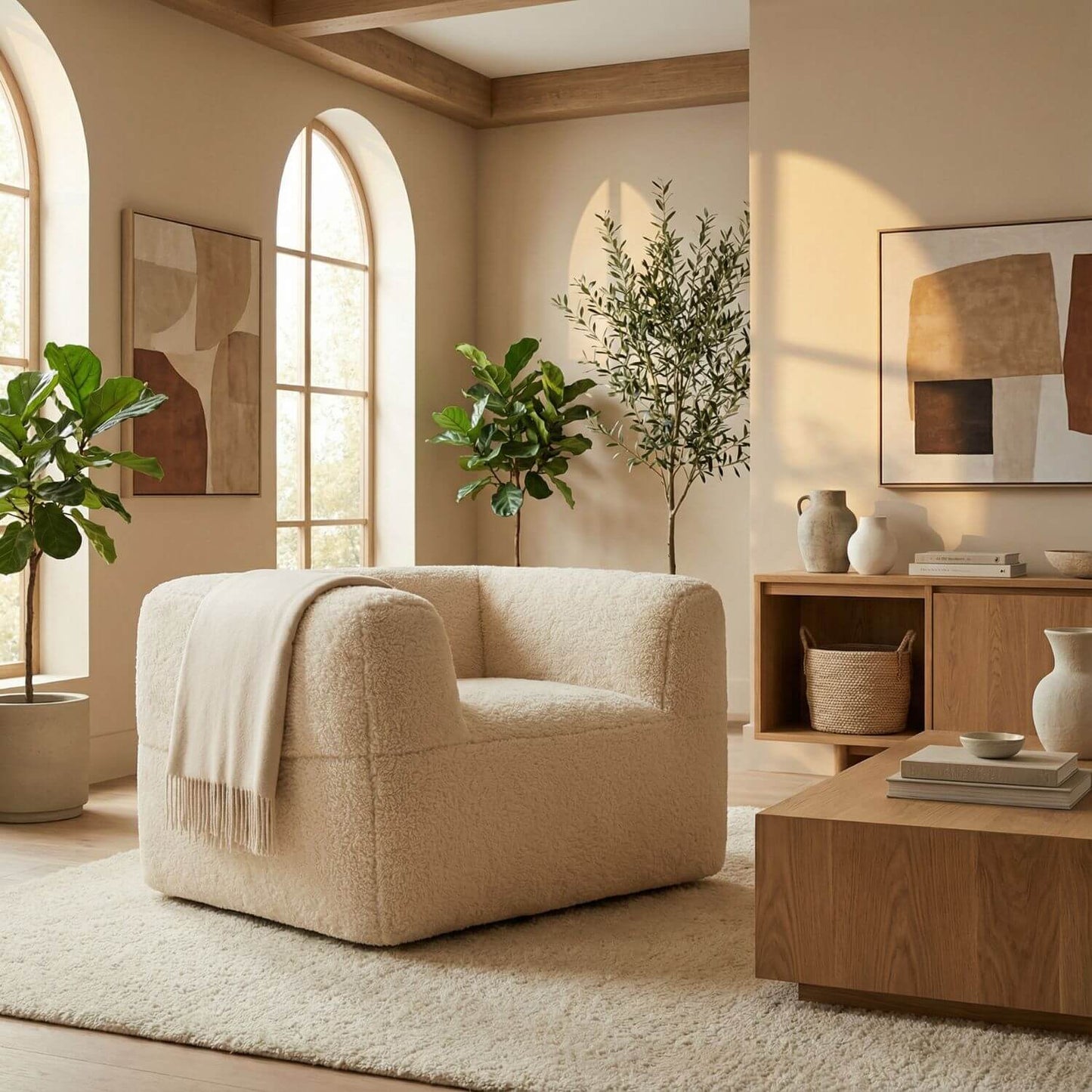 Fauteuil pouf fourrure | Nomaï