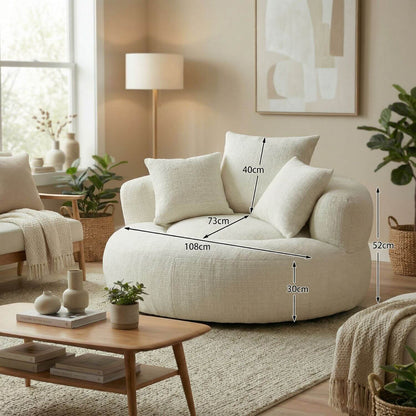Fauteuil pouf intégré élégant | Nomaï
