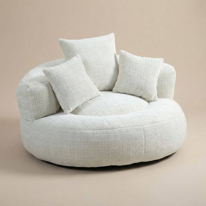 Fauteuil pouf intégré élégant | Nomaï Beige