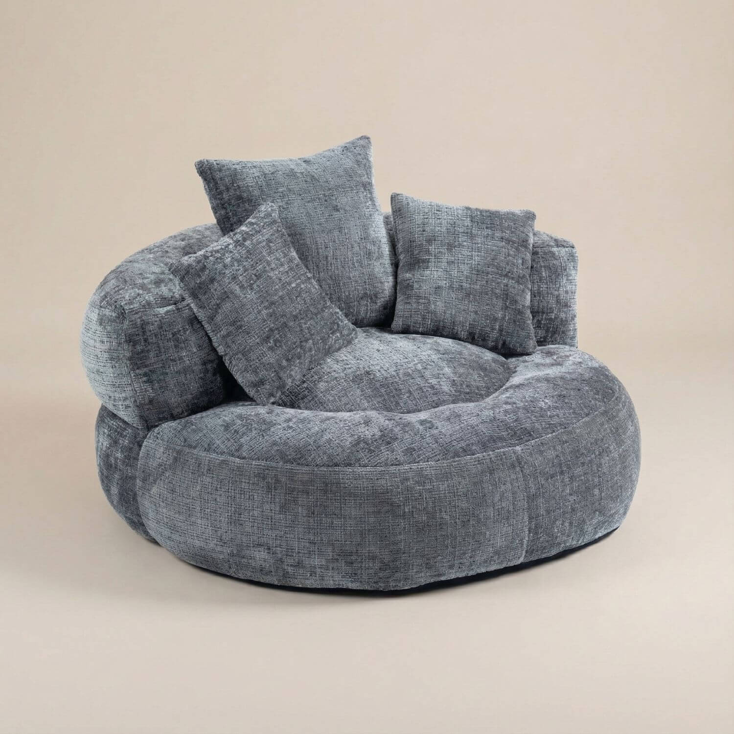 Fauteuil pouf intégré élégant | Nomaï Gris