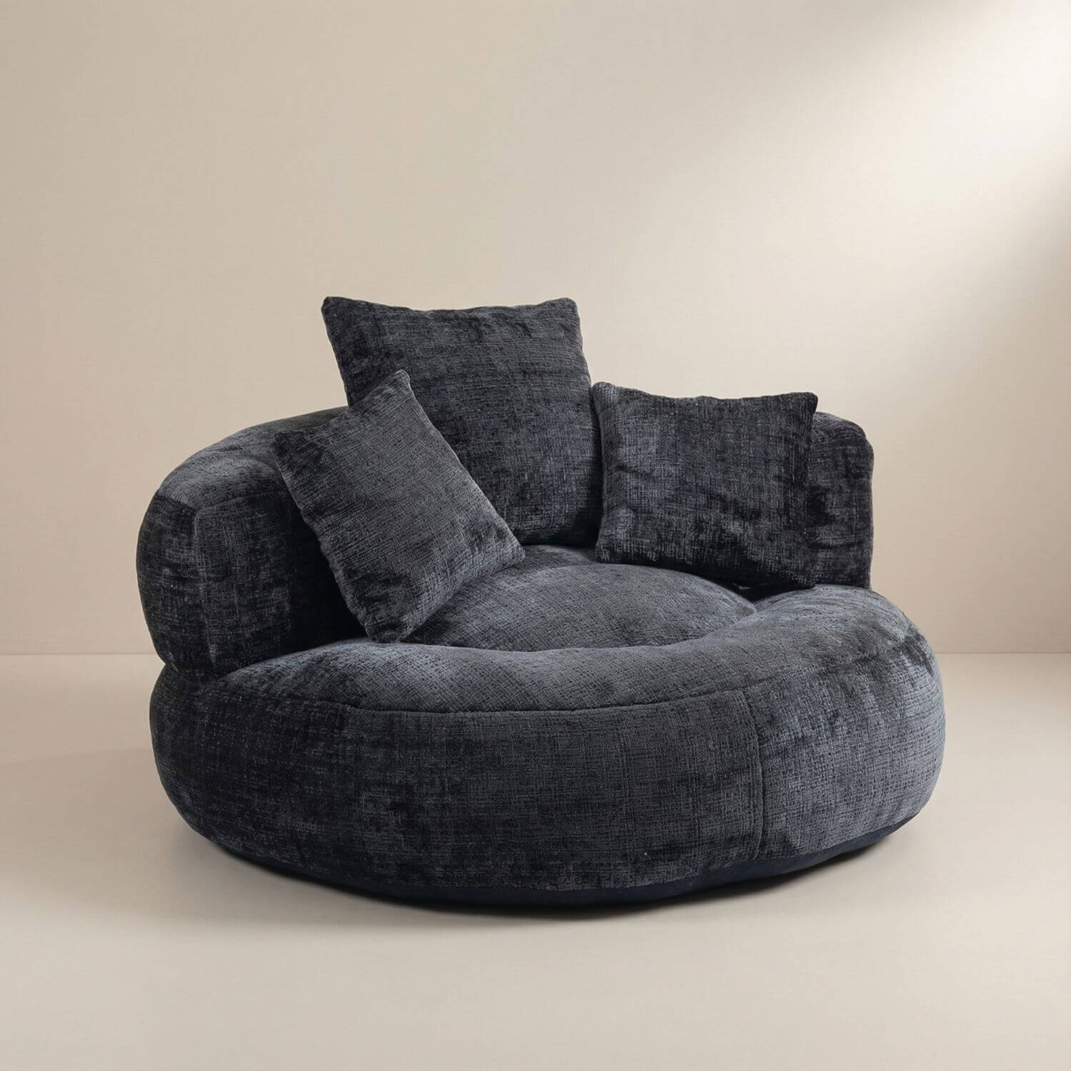 Fauteuil pouf intégré élégant | Nomaï Noir