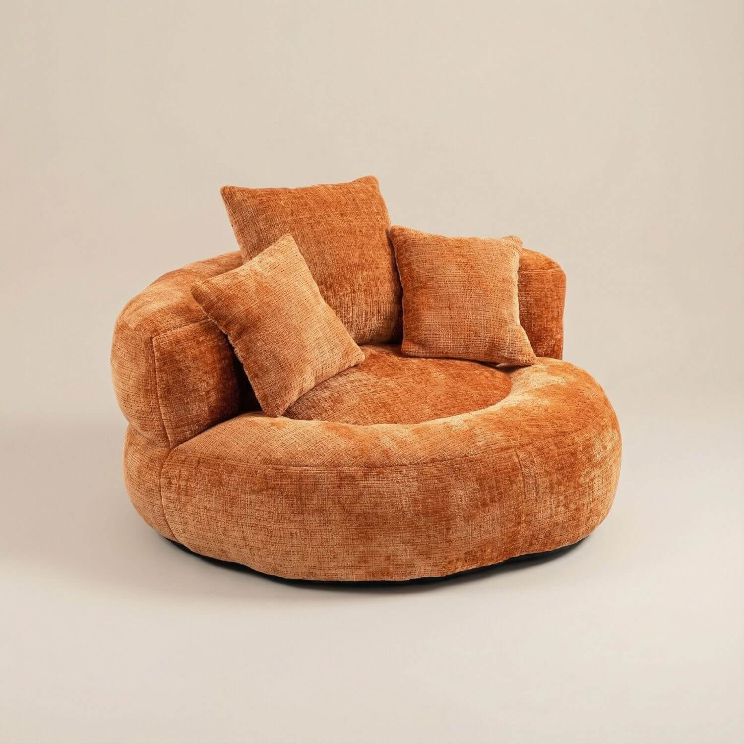 Fauteuil pouf intégré élégant | Nomaï Orange