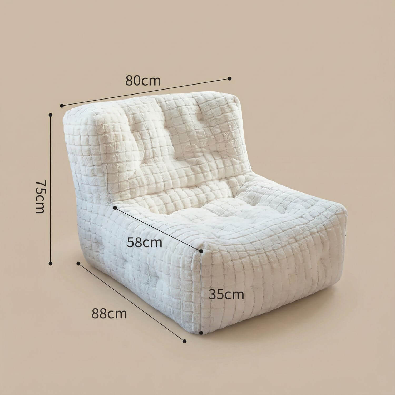 Fauteuil pouf lecture | Nomaï Blanc