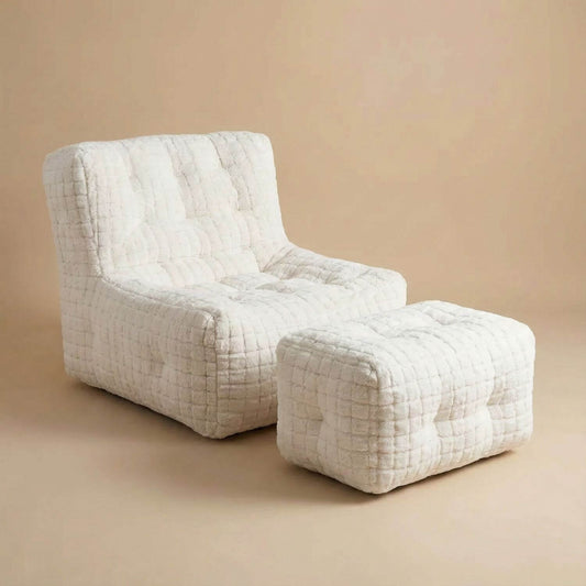 Fauteuil pouf lecture | Nomaï Blanc