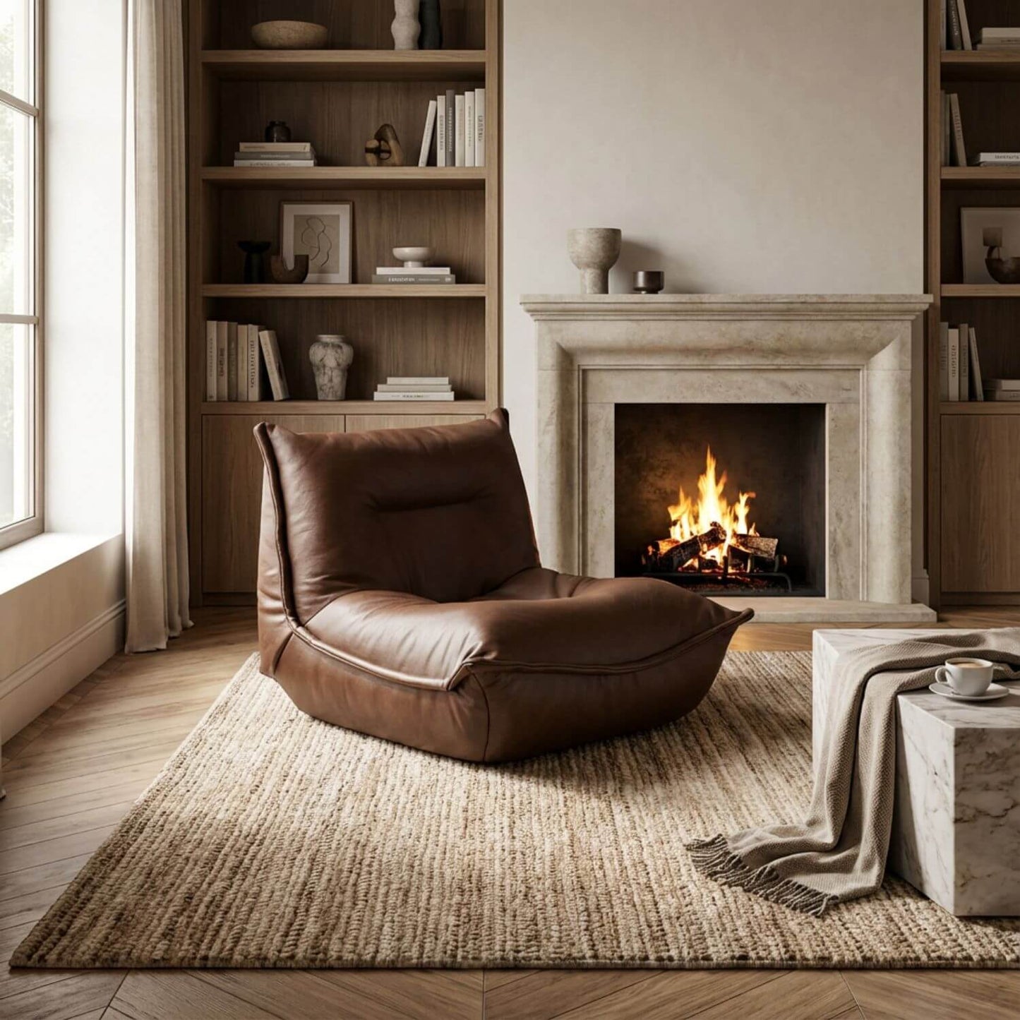 Fauteuil pouf salon | Nomaï