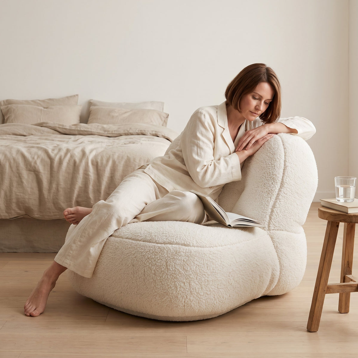 CLOUD | Fauteuil pouf sherpa | Nomaï – mise en situation 2