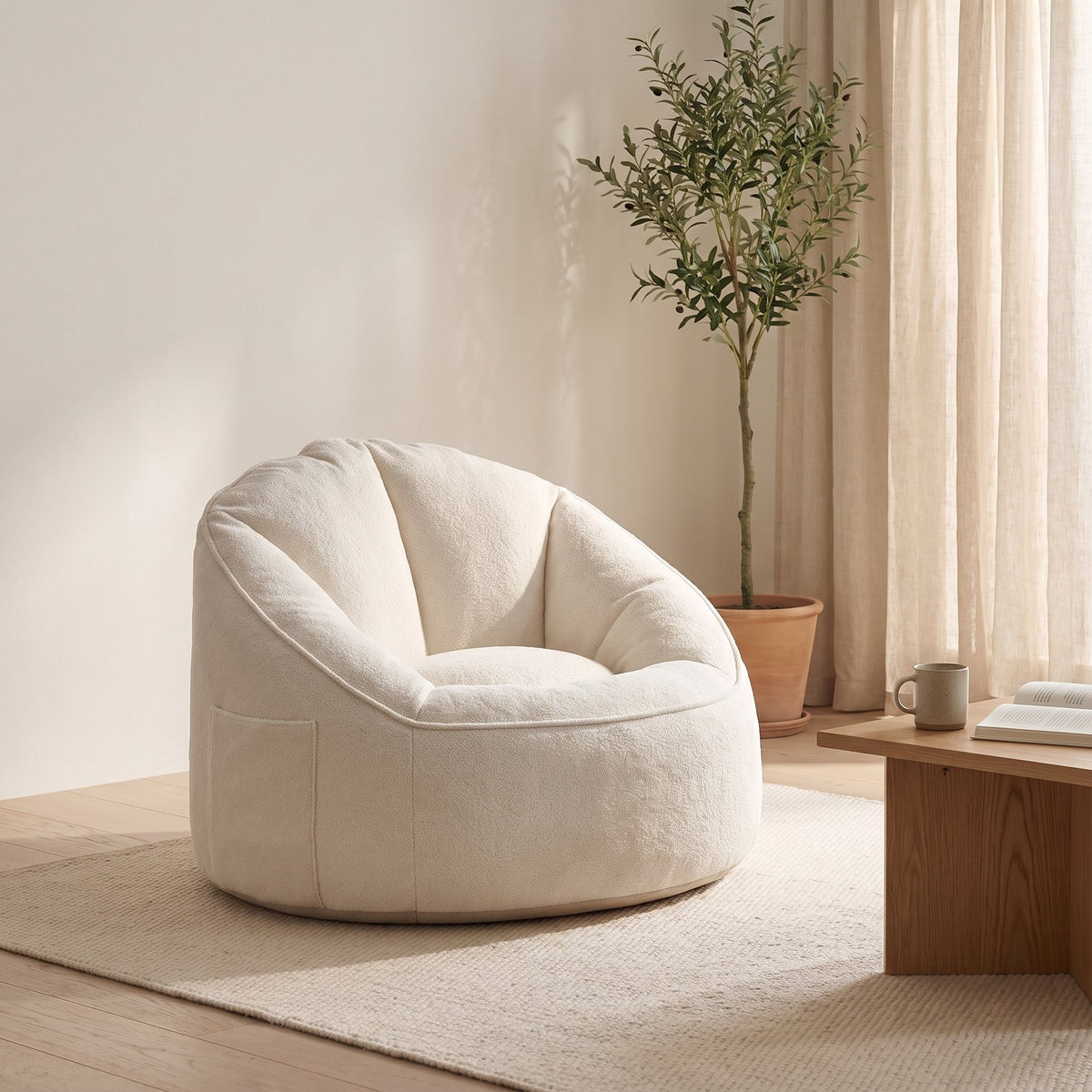 NESTA | Fauteuil pouf teddy | Nomaï – mise en situation 1