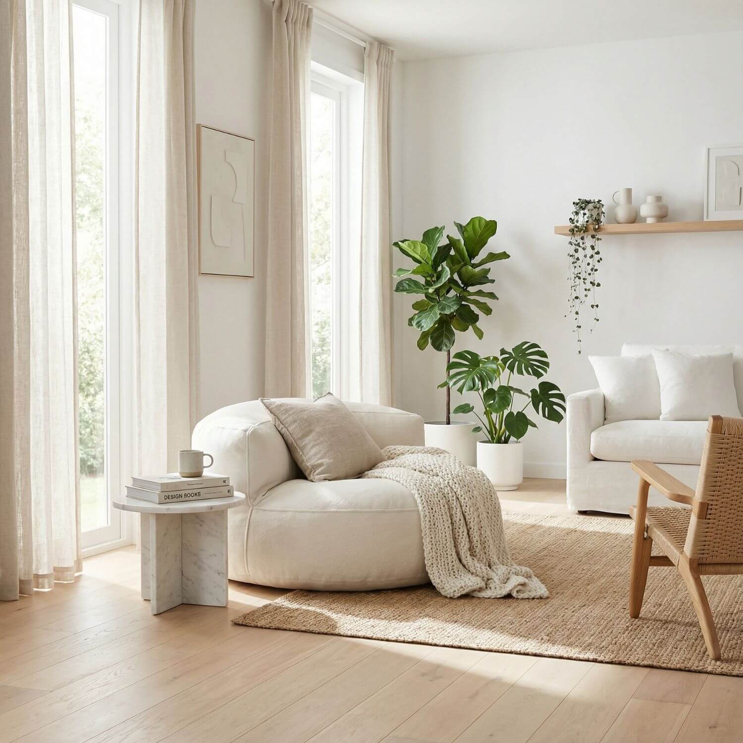 Fauteuil pouf tissu | Nomaï